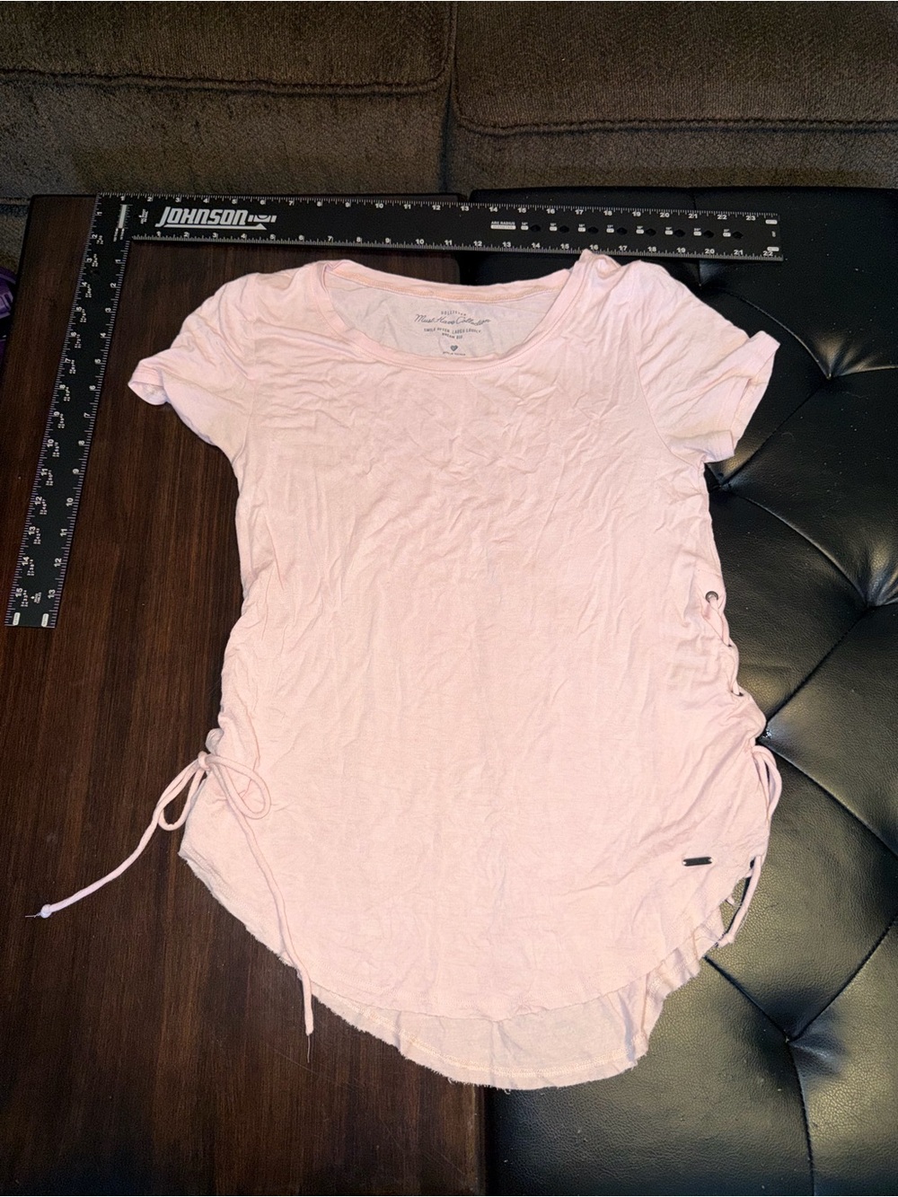 Hollister Light Pink Short Sleeve Side-Tie Tee